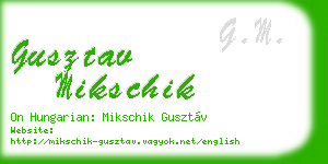 gusztav mikschik business card